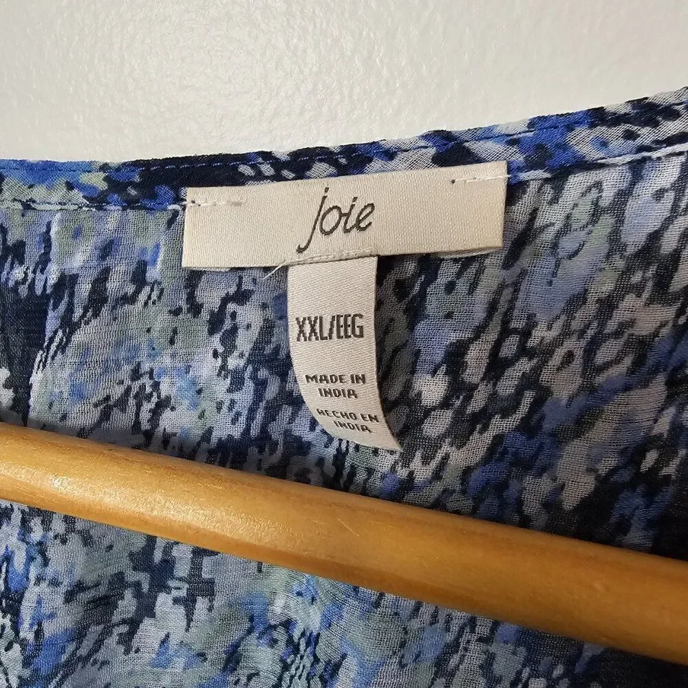 EUC JOIE PRINTED HIGH LOW MAXI DRESS V NECK LONGSLEEVES SIZE XXL